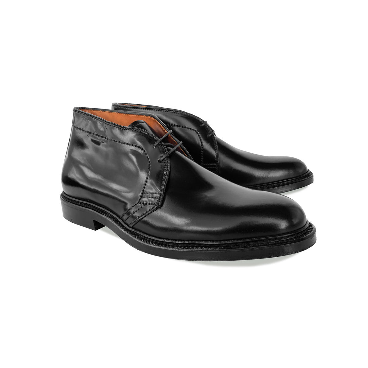 Alden Black Chukka Boots for Men Alden x Frans Boone 6 eyes chukka in black cordovan – Frans  main image 3