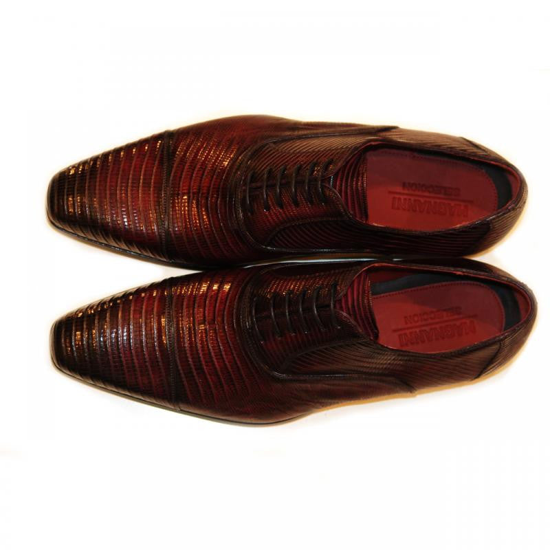Magnanni Exclusive-Luis- 3831 Lizard Cap Toe Lace Up Burgundy