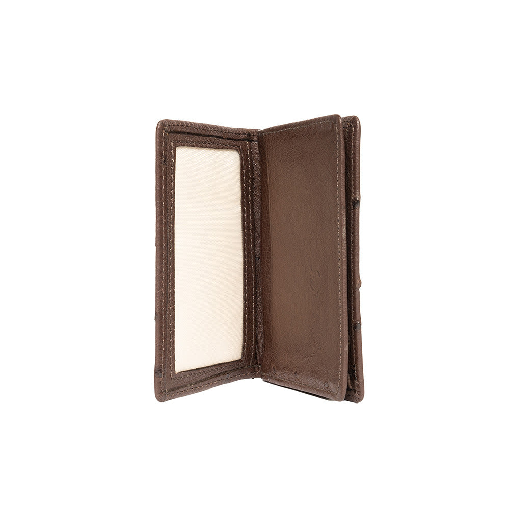 Pelle Line Ostrich Business card holder- Tabac