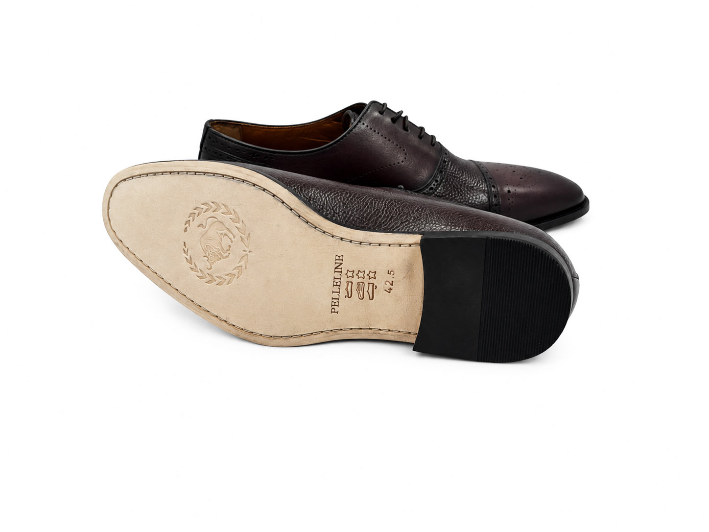 P0025 -2228 -Cap toe deer skin lace up- Burgundy