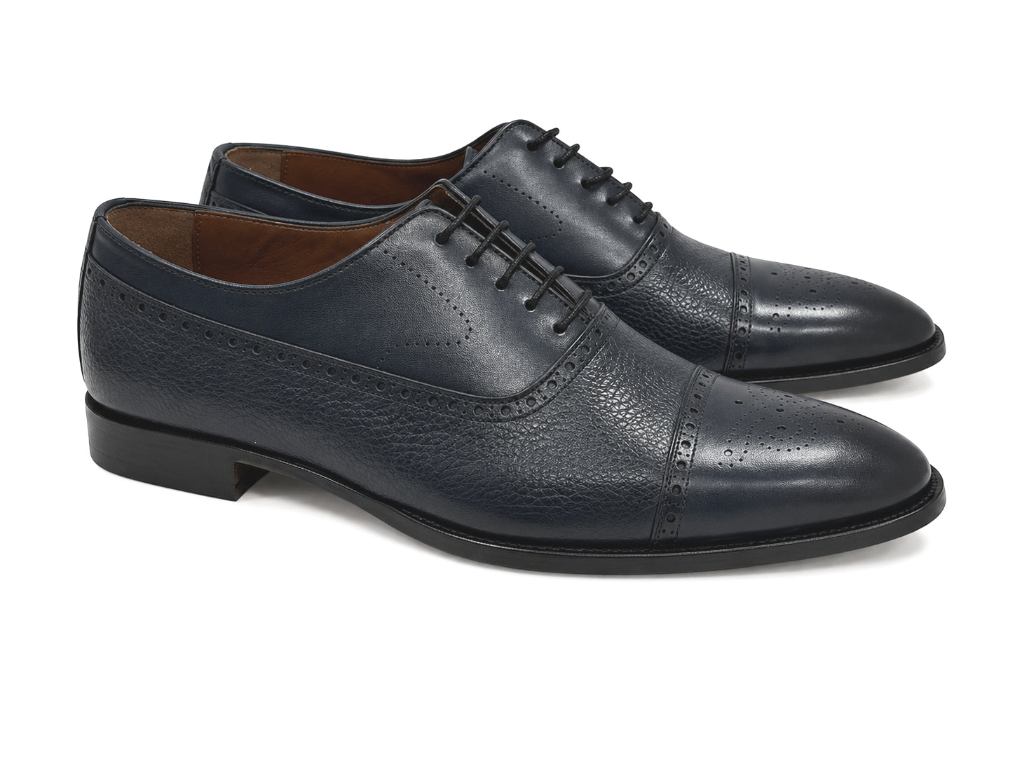 P0024 -2228 -Cap toe deer skin lace up- navy