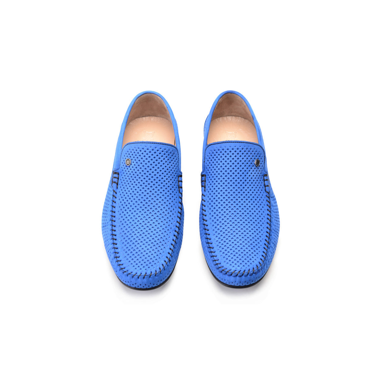 Pelle Line Blaze- Perforated Driving shoes- Bluette