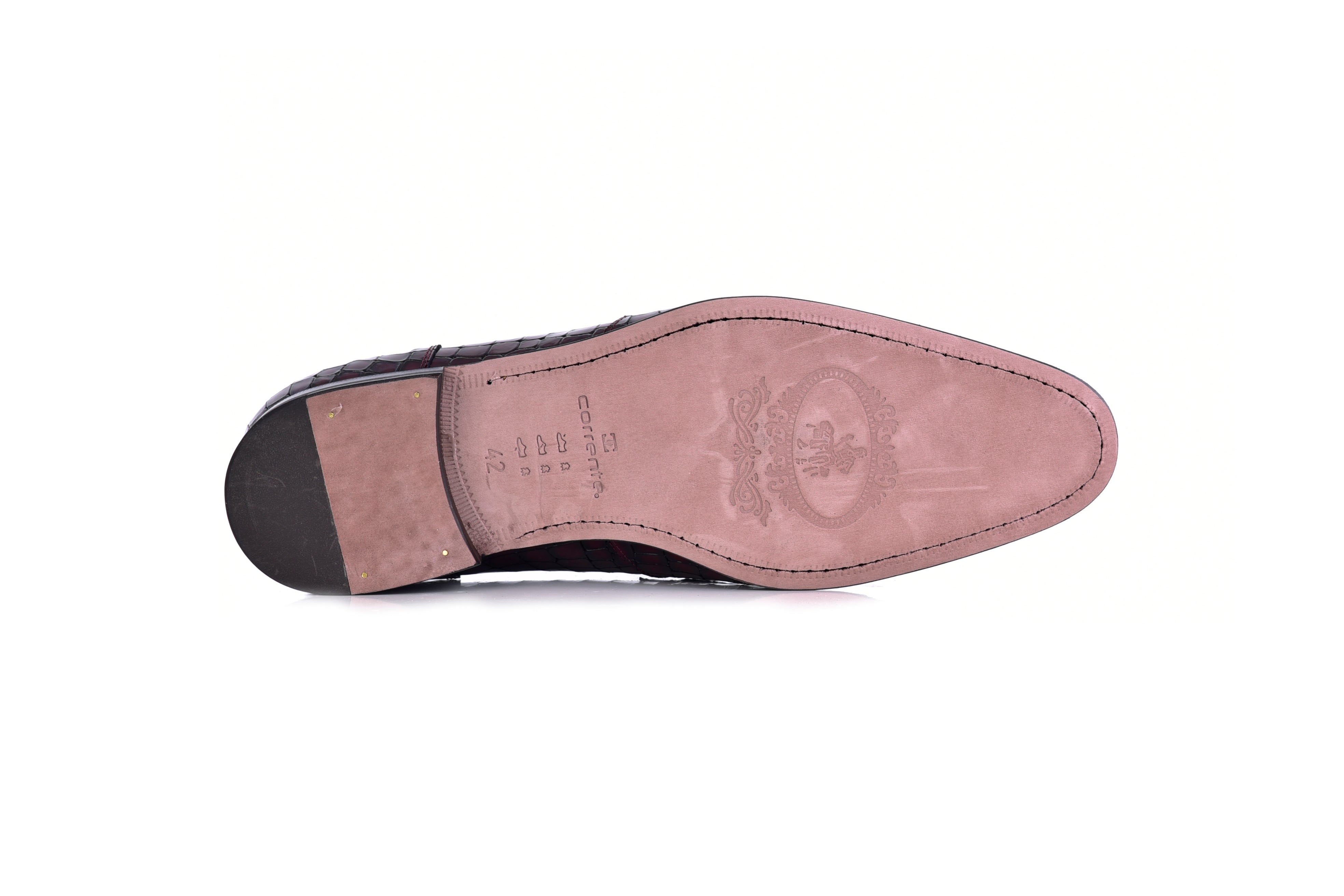C01709-3470BC Croco Leather with Buckle-Burgundy