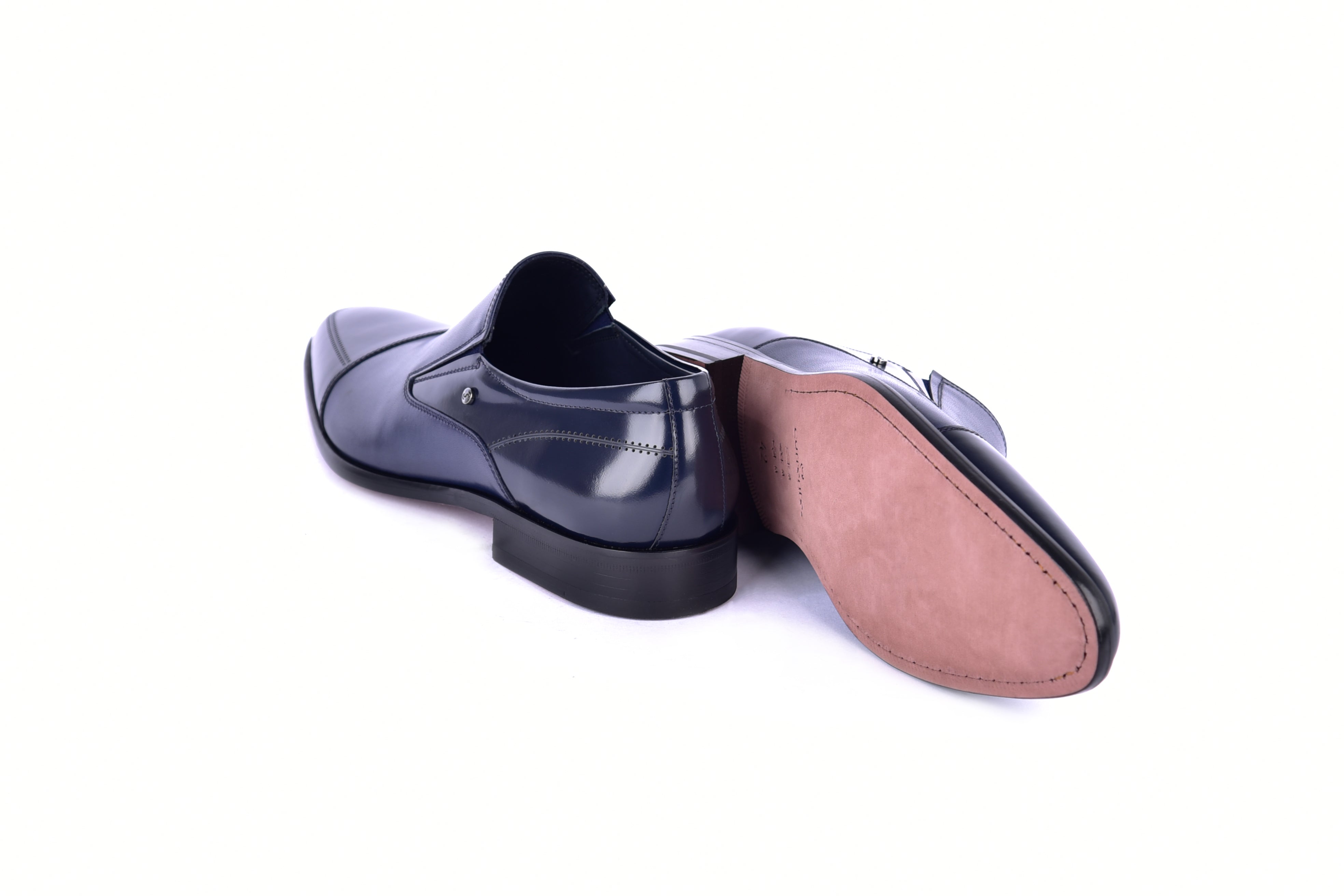C1401- 3519 Cap Toe Loafer Dark Blue