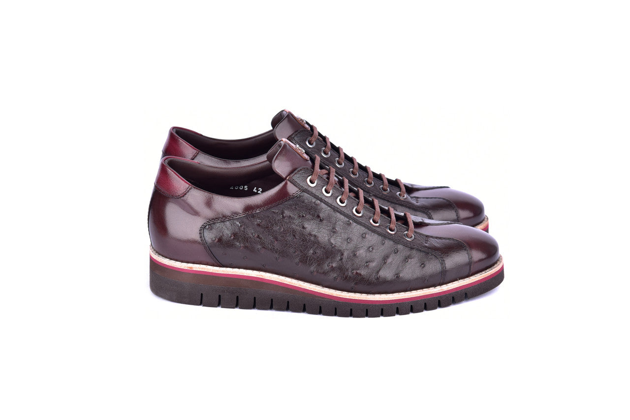 C21101- 4005Ost- Genuine Ostrich Sneaker- Brown