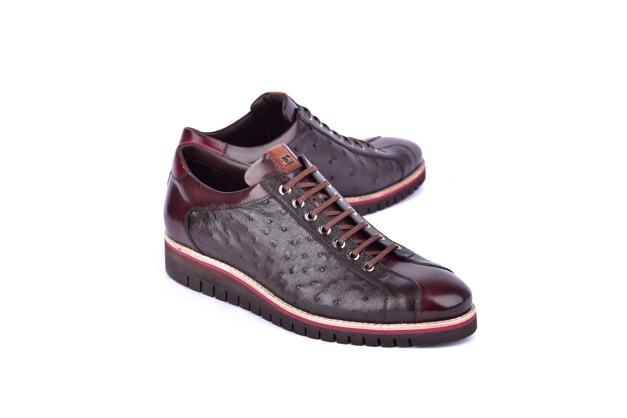 C21101- 4005Ost- Genuine Ostrich Sneaker- Brown