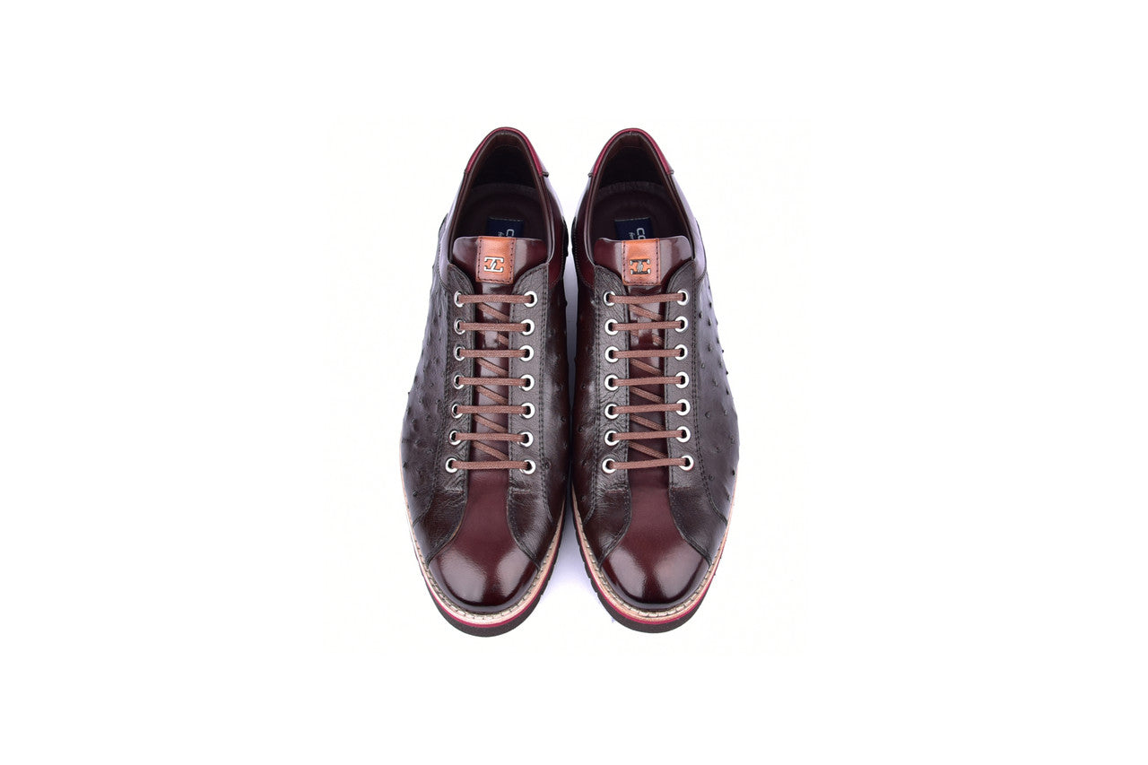C21101- 4005Ost- Genuine Ostrich Sneaker- Brown