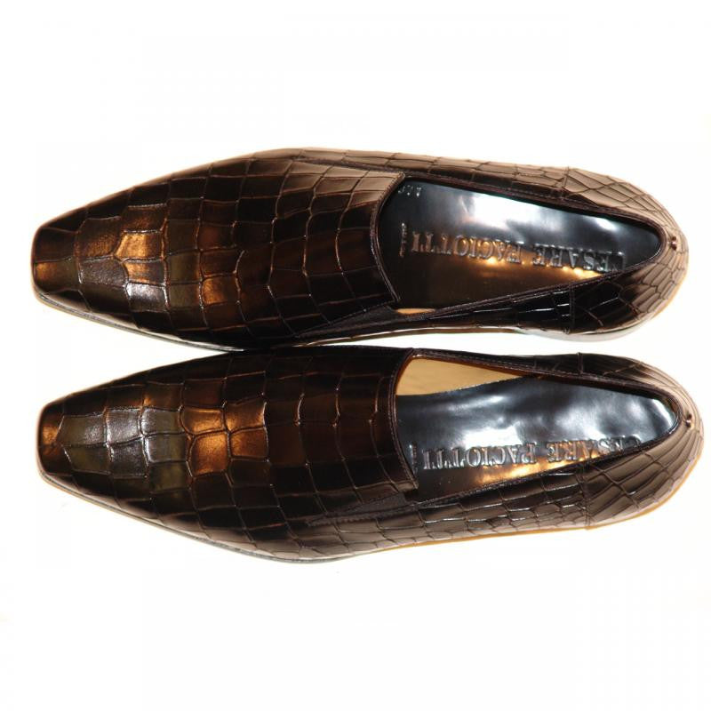 Cesare Paciotti 47465 alligator design loafer Black 