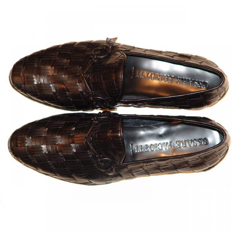 Cesare Paciotti Woven Loafers Mens 8 Black Italian Leather Slip On Shoes Luxury Cesare Paciotti Luxury Italian Men main image 3