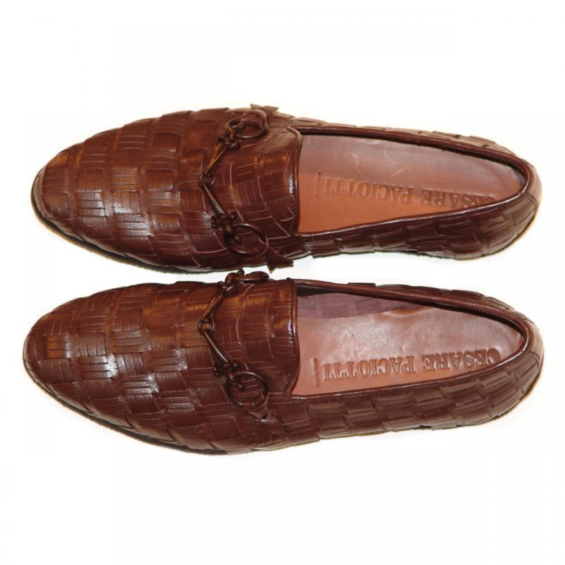 Cesare Paciotti 47710 Brown hand woven loafer with dager  display picture 2