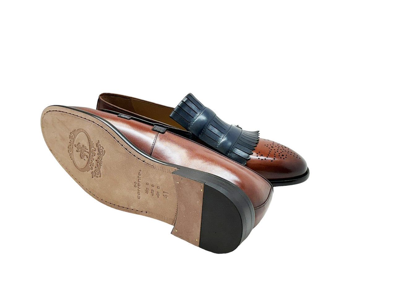 C0001901- 5211 Kilt Side Buckle Loafer- Navy/Brown