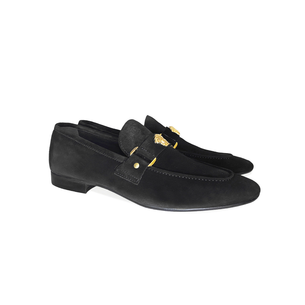 Pelle Line Lucas -Loafer with Medusa ornament- Black Suede