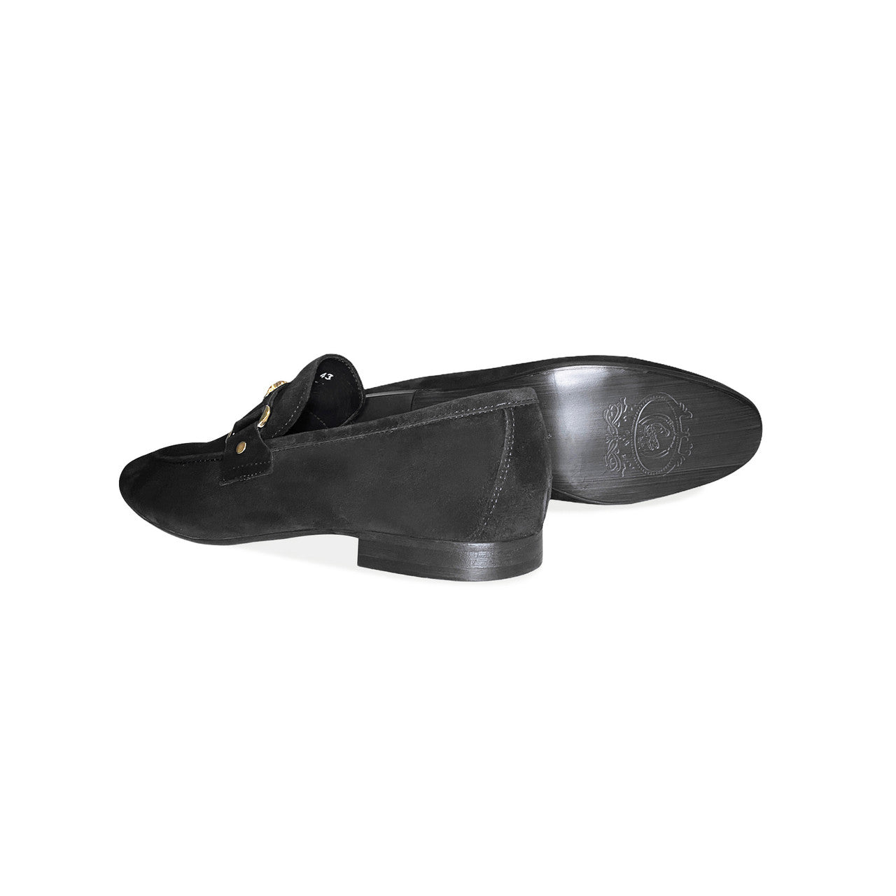 Pelle Line Lucas -Loafer with Medusa ornament- Black Suede