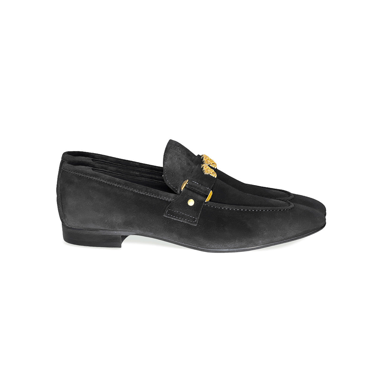 Pelle Line Lucas -Loafer with Medusa ornament- Black Suede