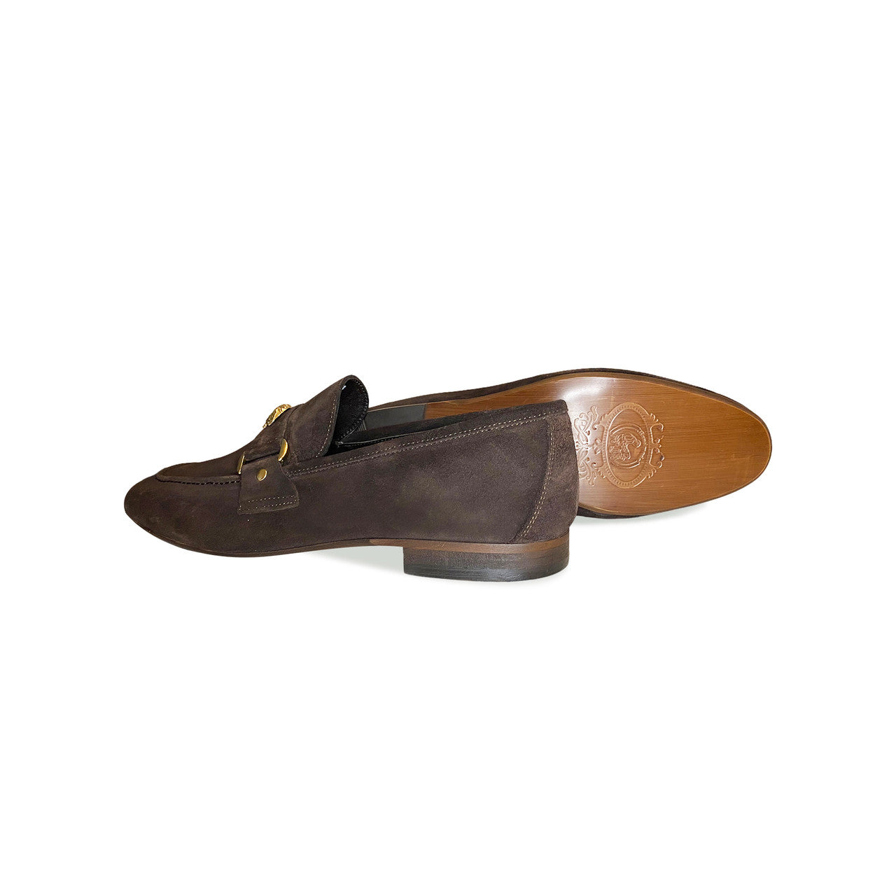 Pelle Line Lucas- Loafer with Medusa ornament- Brown Suede