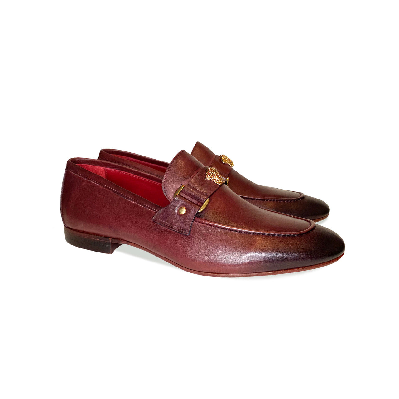 Pelle Line Lucas- Loafer with Medusa ornament- Burgundy