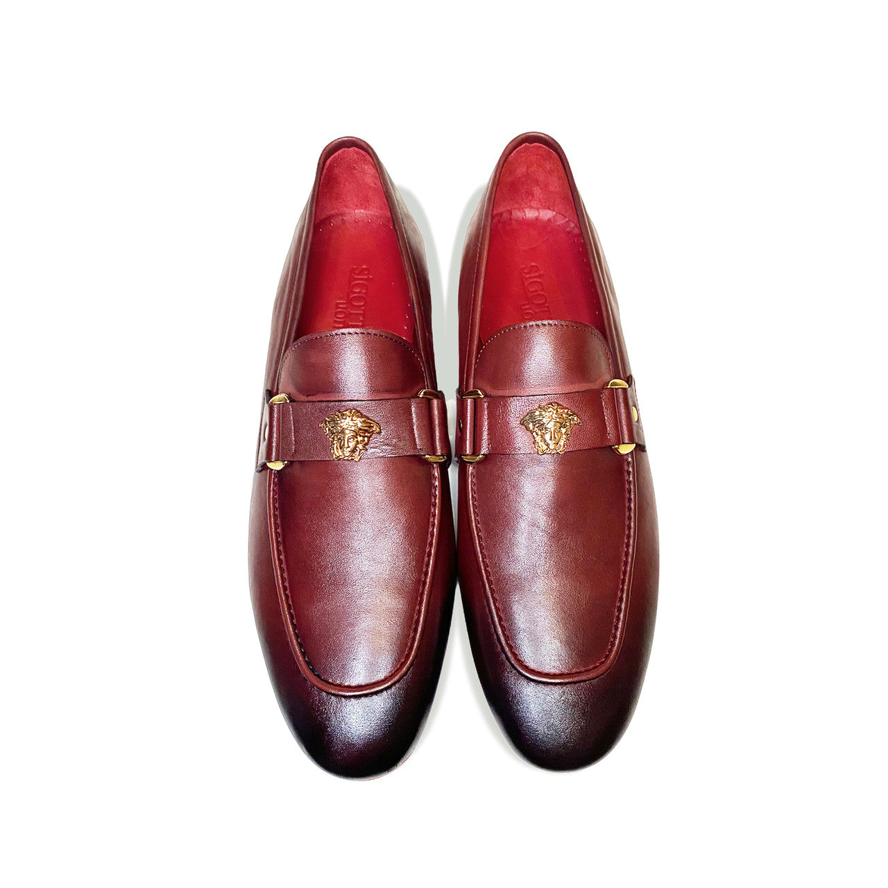 Pelle Line Lucas- Loafer with Medusa ornament- Burgundy