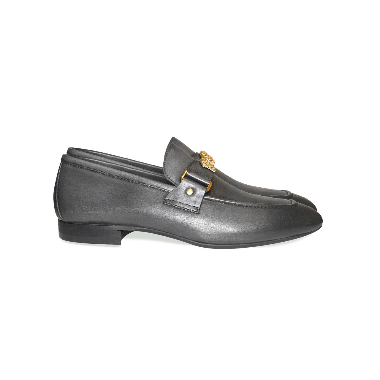 Pelle Line Lucas- Loafer with Medusa ornament- Grey