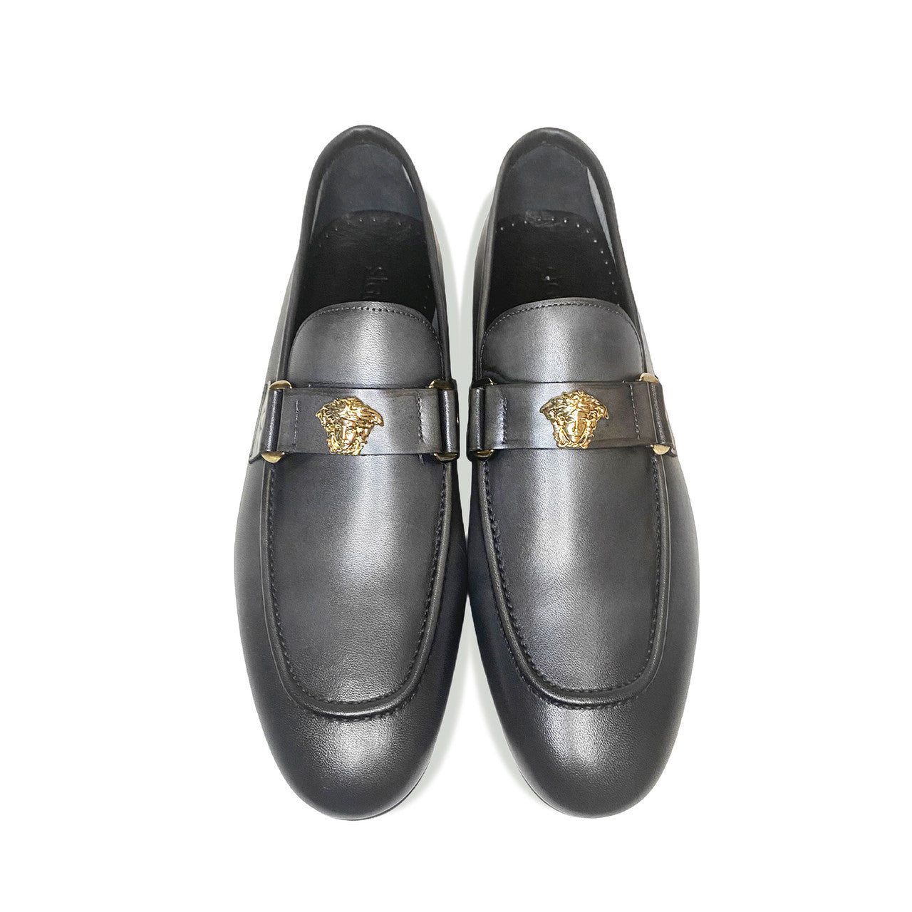 Pelle Line Lucas- Loafer with Medusa ornament- Grey