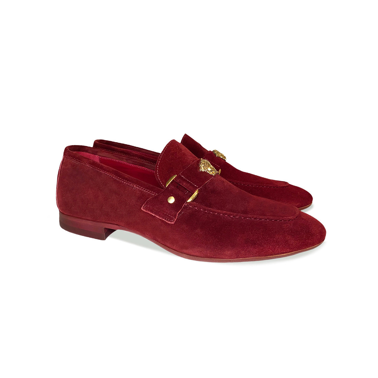 Pelle Line Lucas- Loafer with Medusa ornament- Cherry Suede
