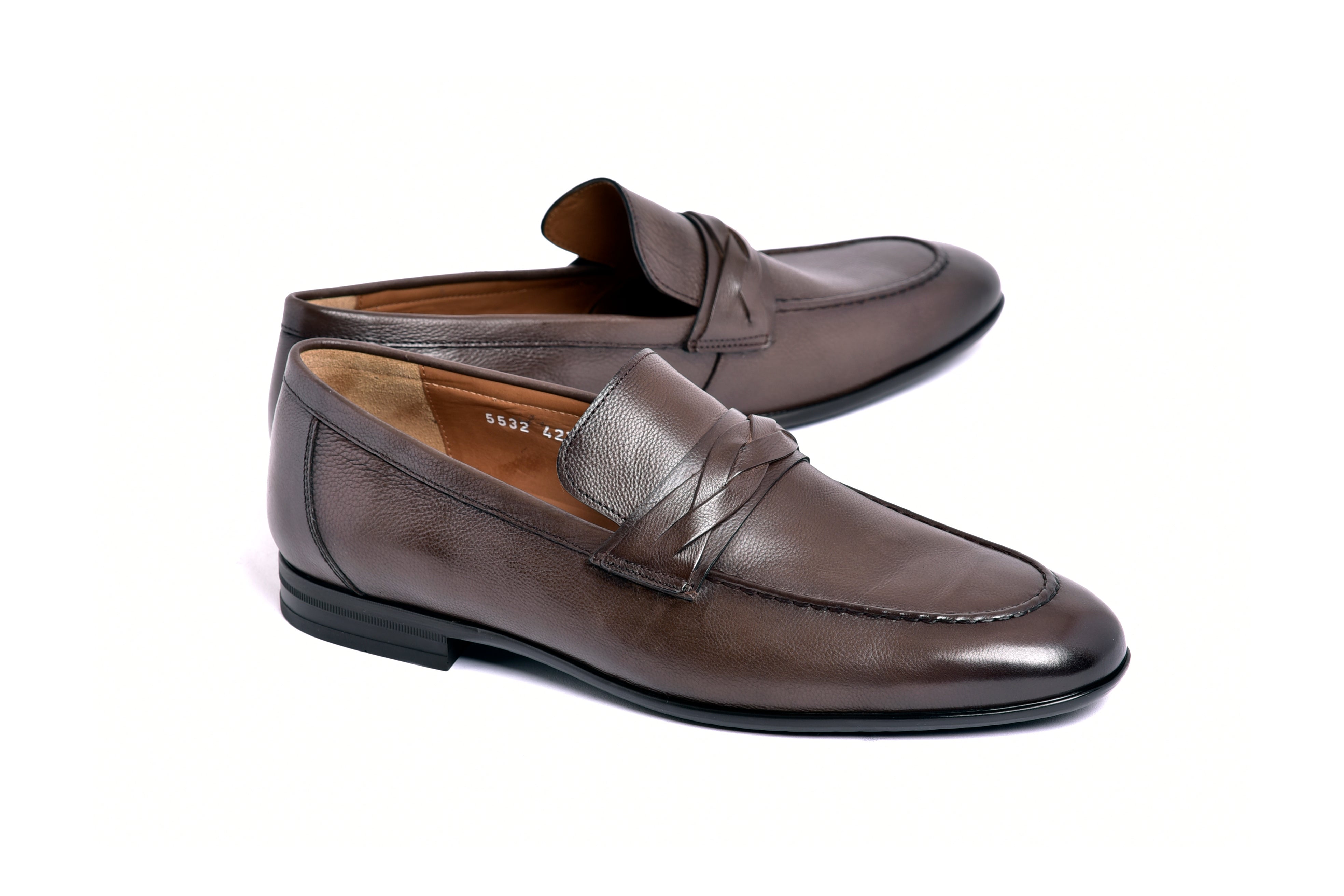 C161-5532 Deer skin Loafer- Brown