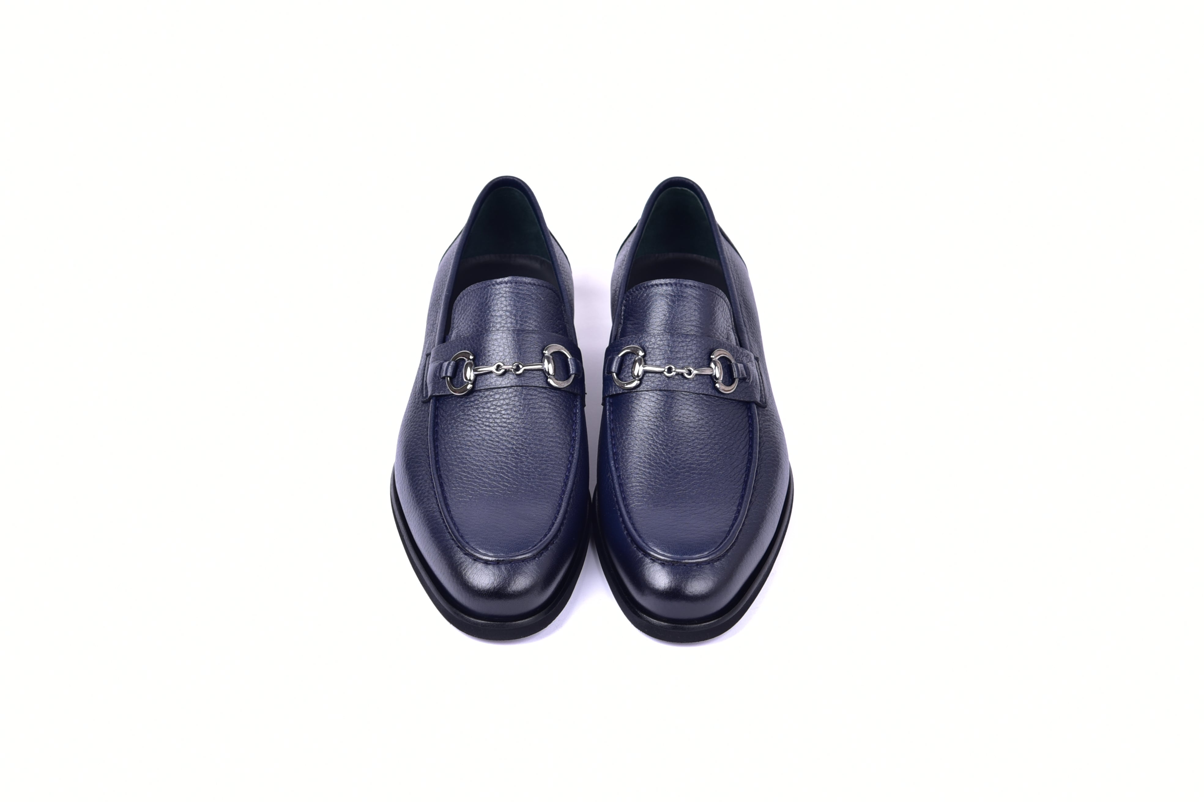 C001104-5844 Deer Skin Buckle Loafer- Navy