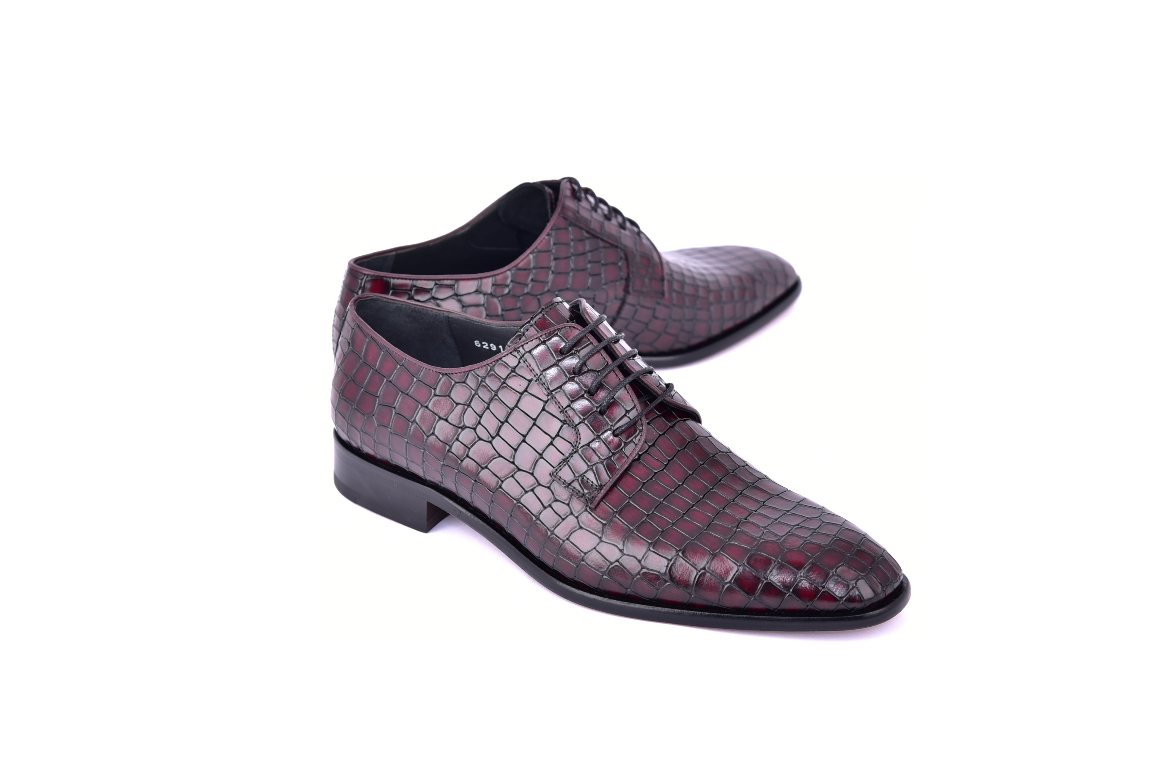 C01506-6291C Croco lace up- Burgundy