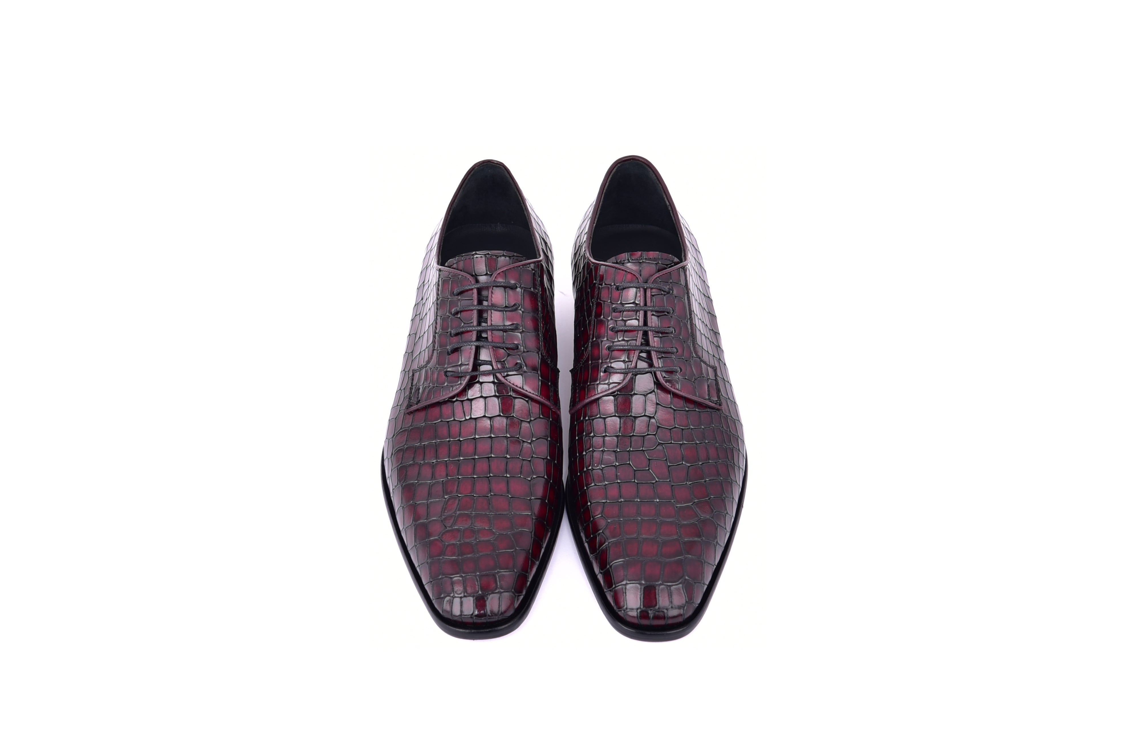 C01506-6291C Croco lace up- Burgundy