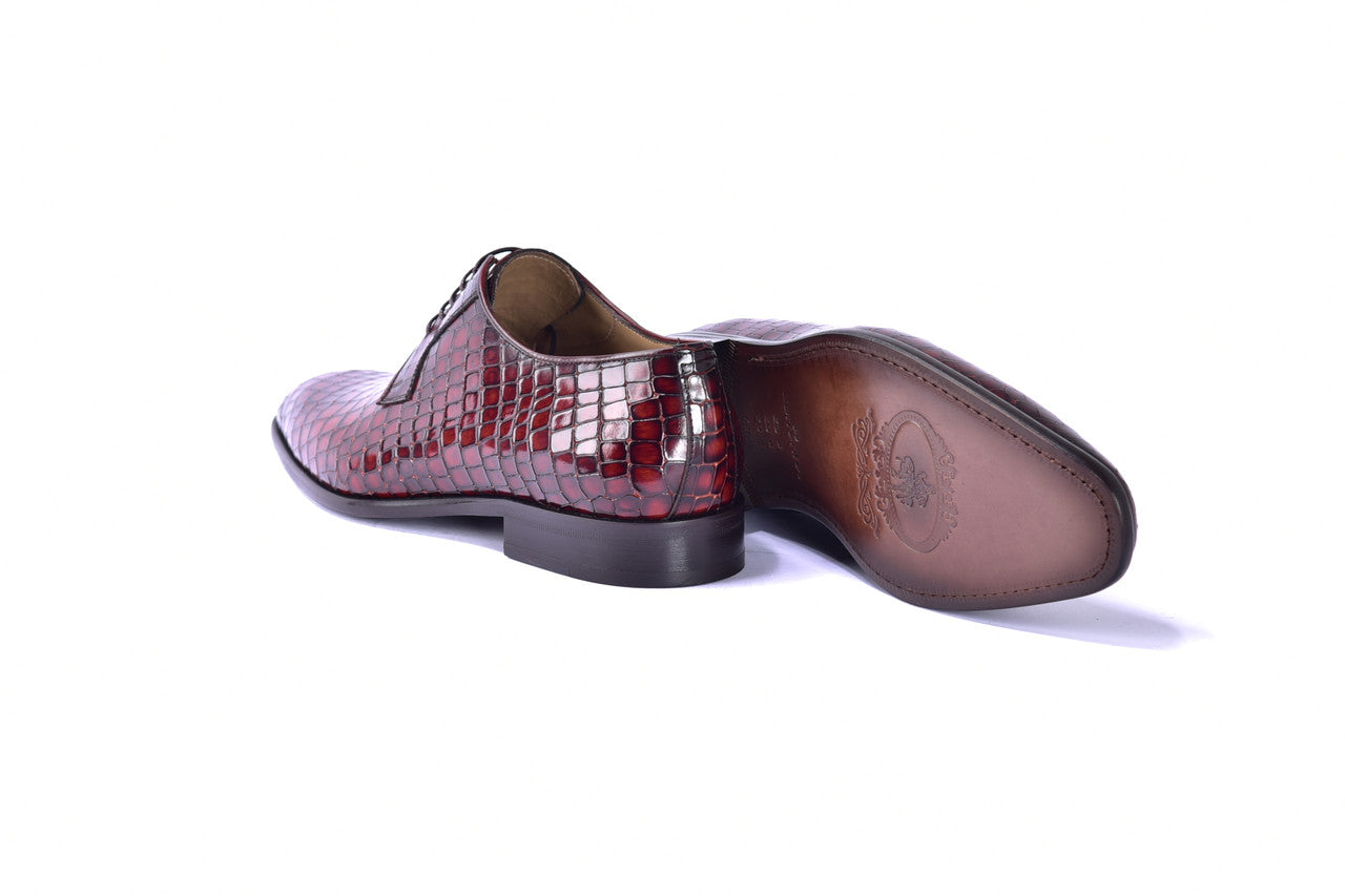 C01508- 6291C Croco lace up- Tan
