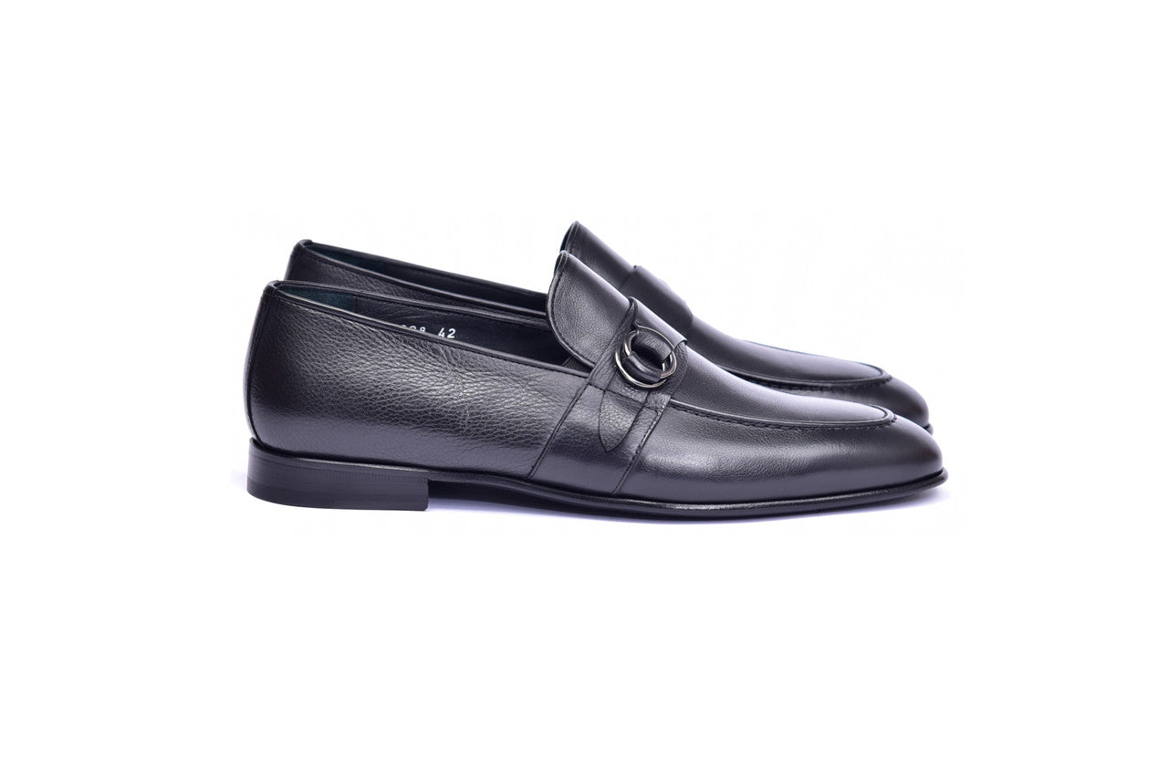 C00102-6628 Side Buckle loafer- Black