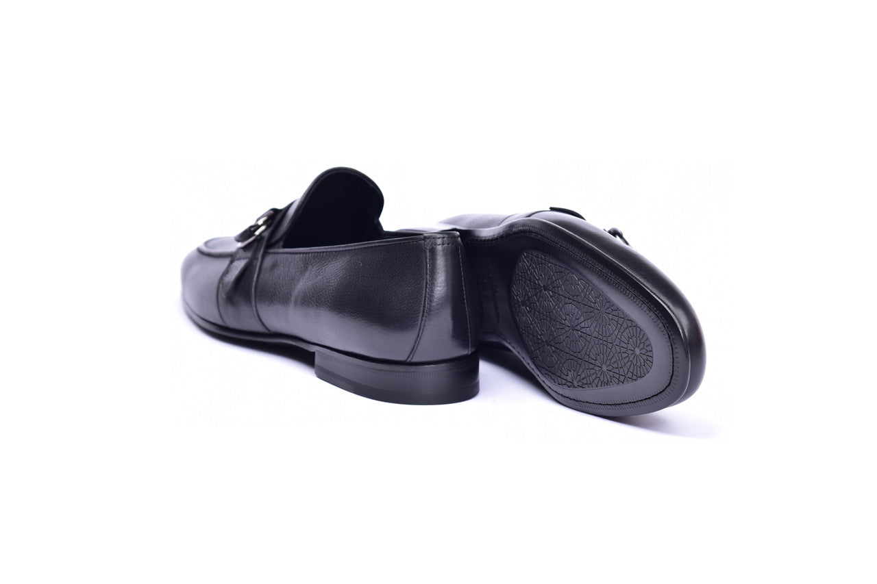 C00102-6628 Side Buckle loafer- Black