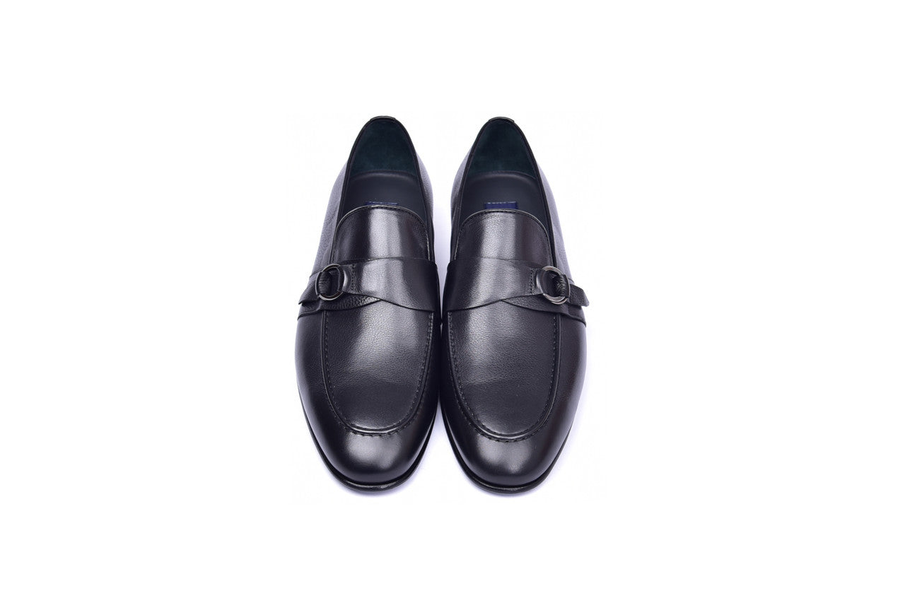 C00102-6628 Side Buckle loafer- Black