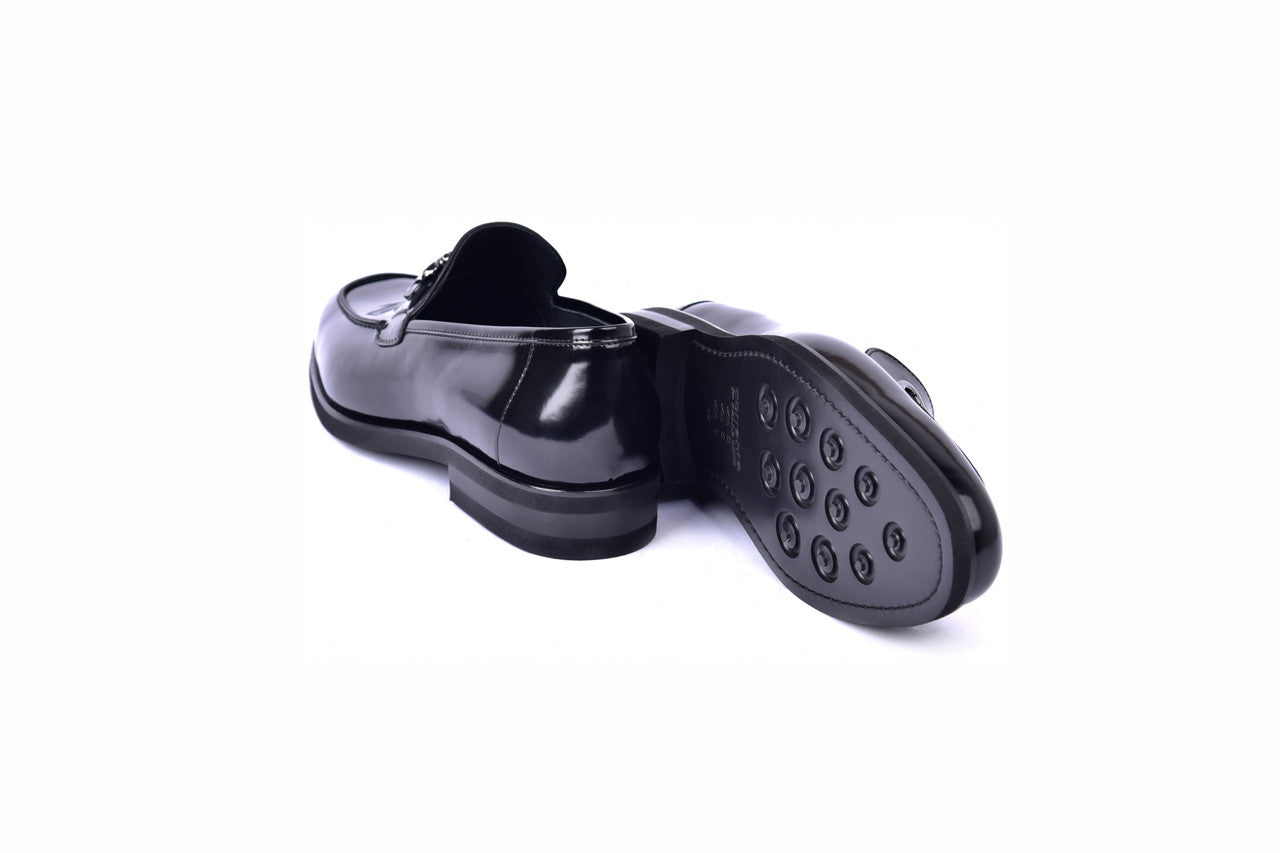 C0001204-7249 Loafer with silver buckle- Black