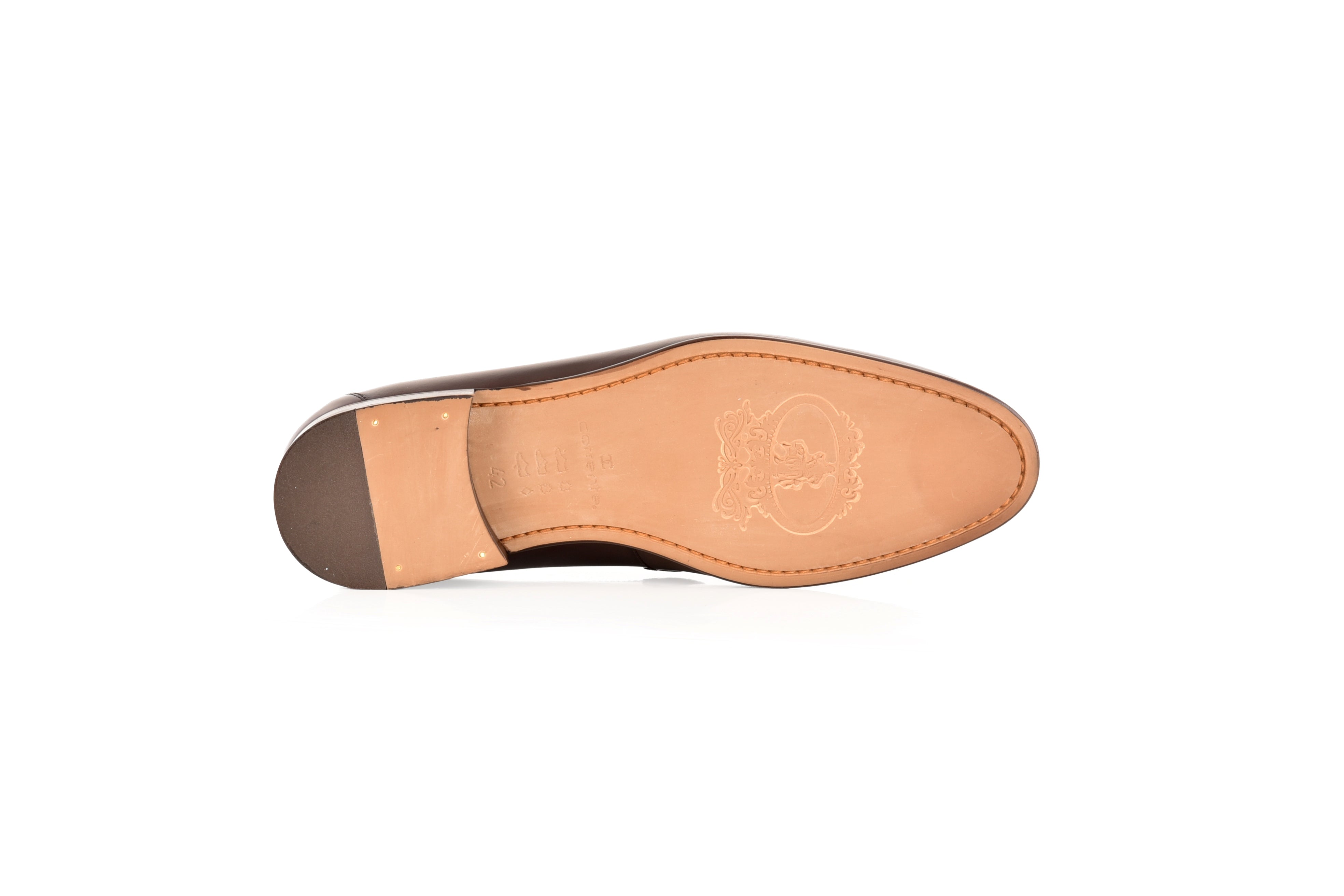 C0122-7260 loafer with silver buckle-Chocolate Brown