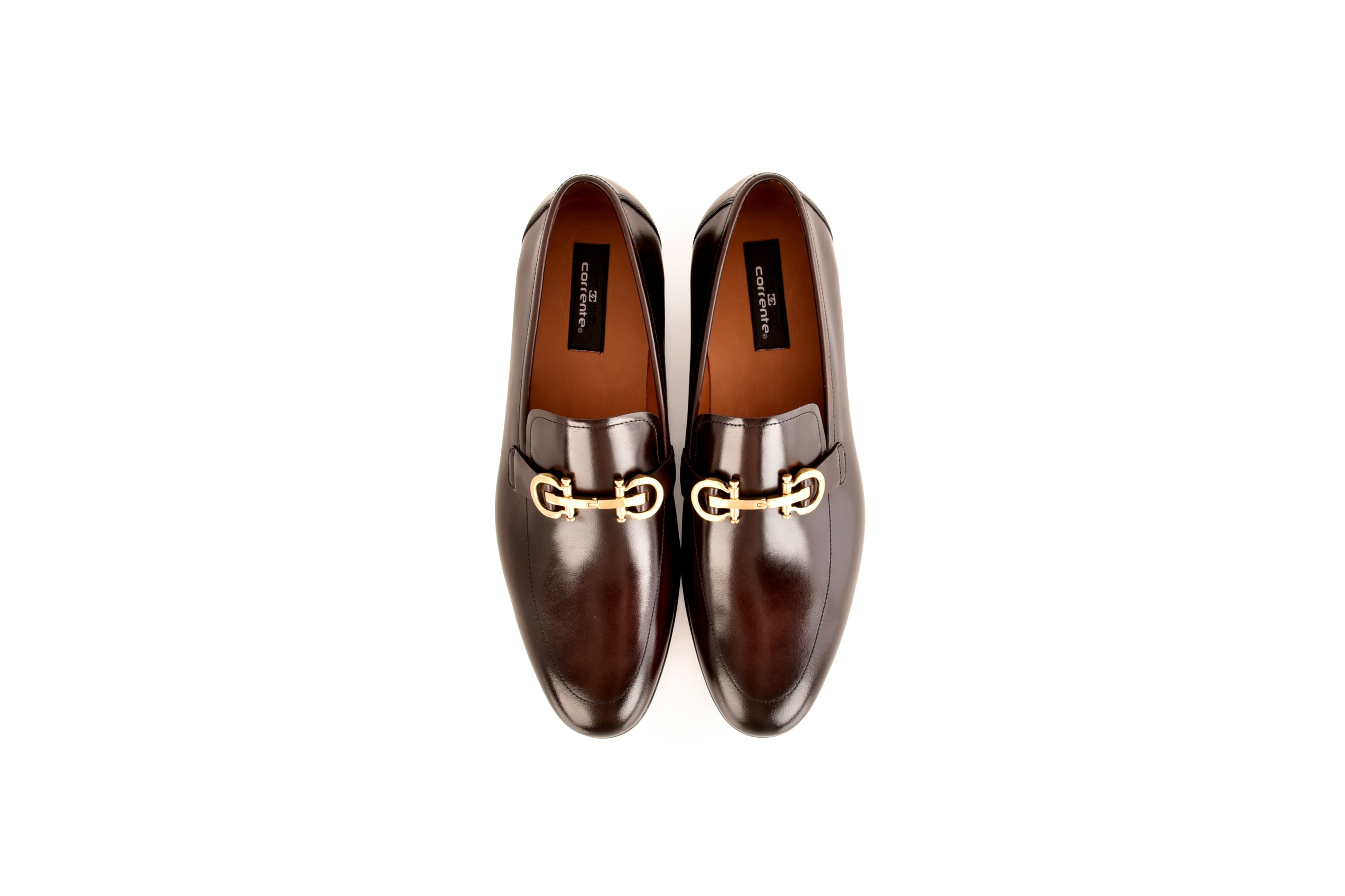 C0122-7260 loafer with silver buckle-Chocolate Brown