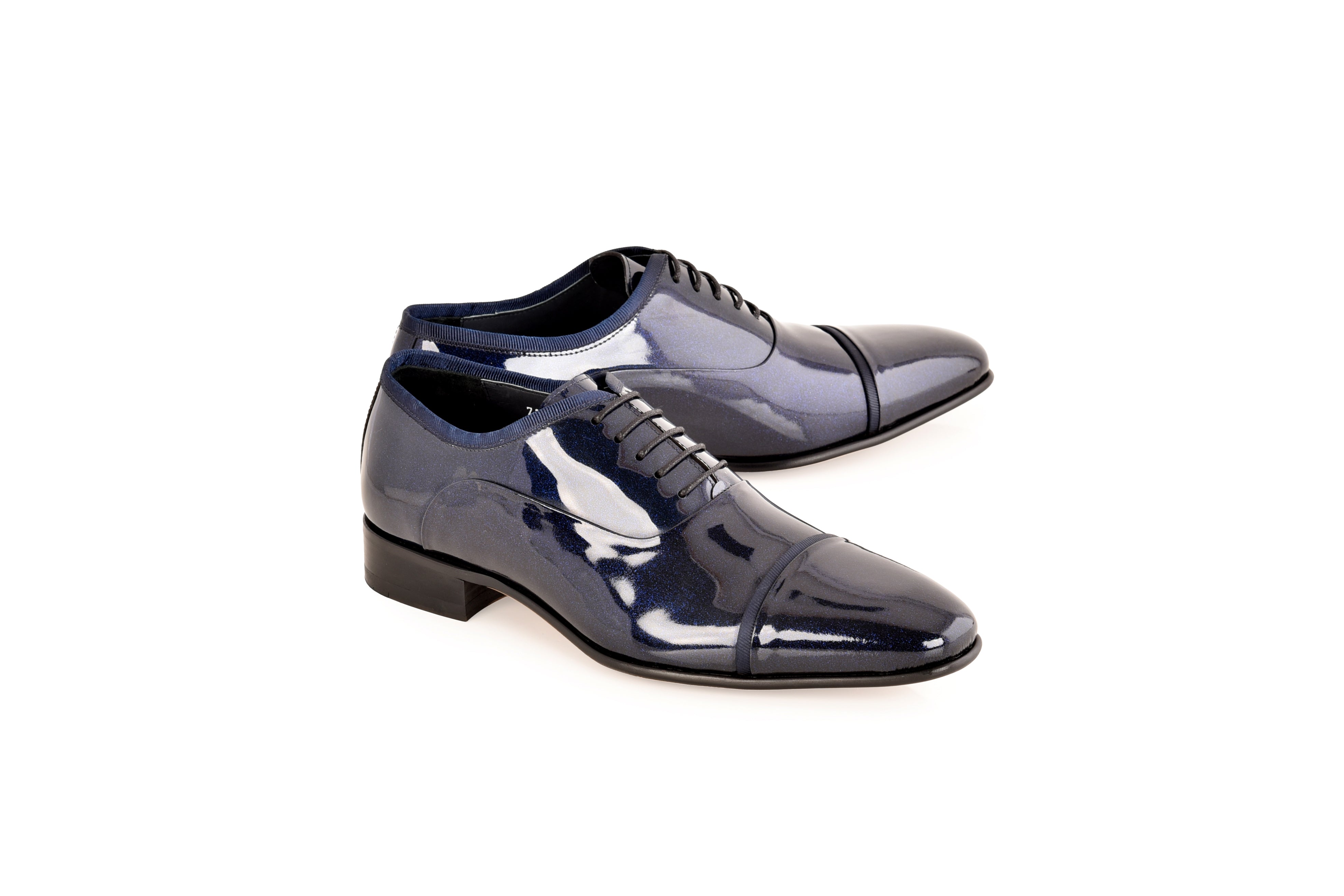 C0001100- 7368P Cap toe lace up - Navy Patent