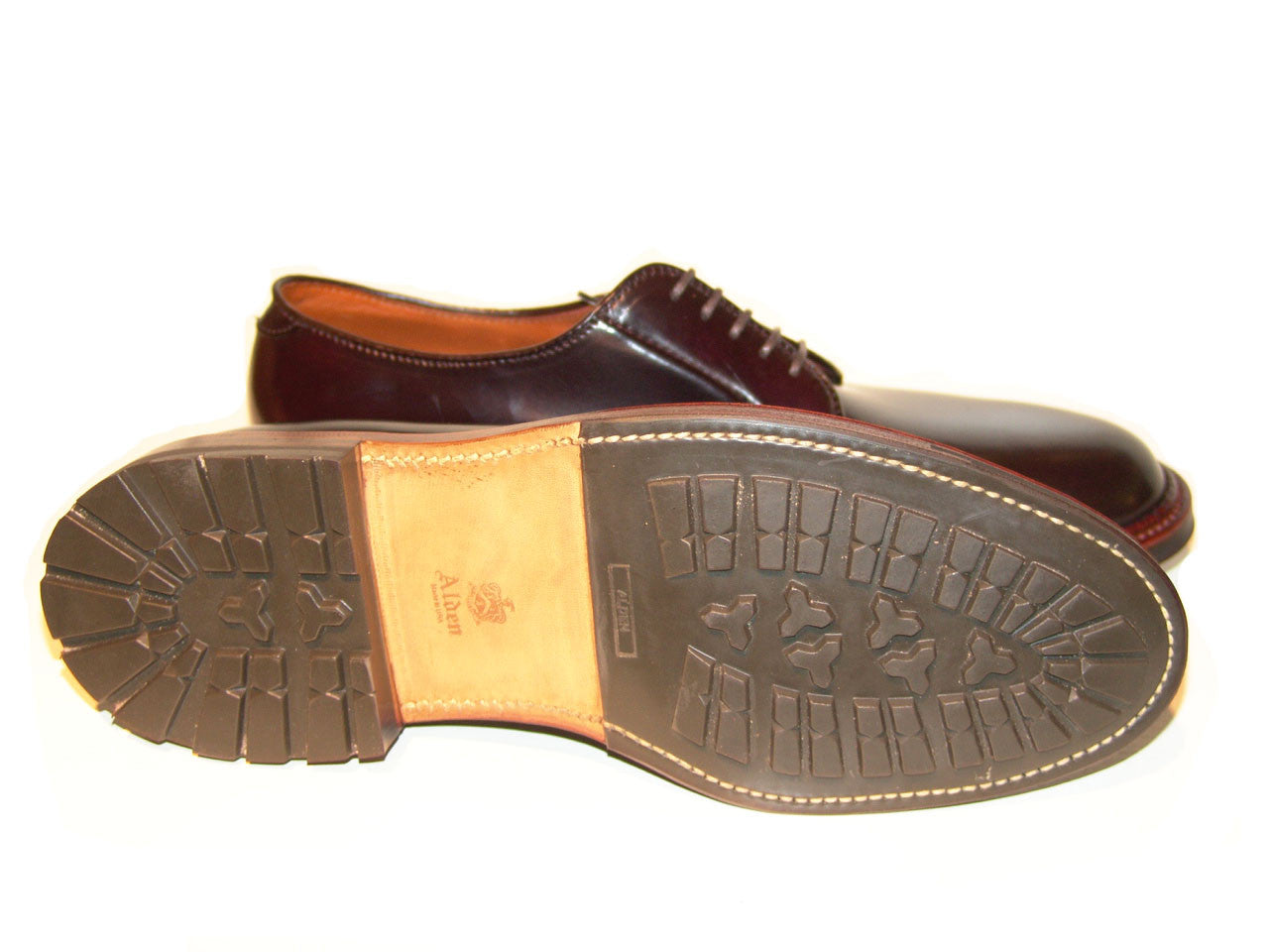 Pelle Line Exclusive Alden 990C color 8 Plain toe Blucher with Commando sole 360 antiqued natural welt