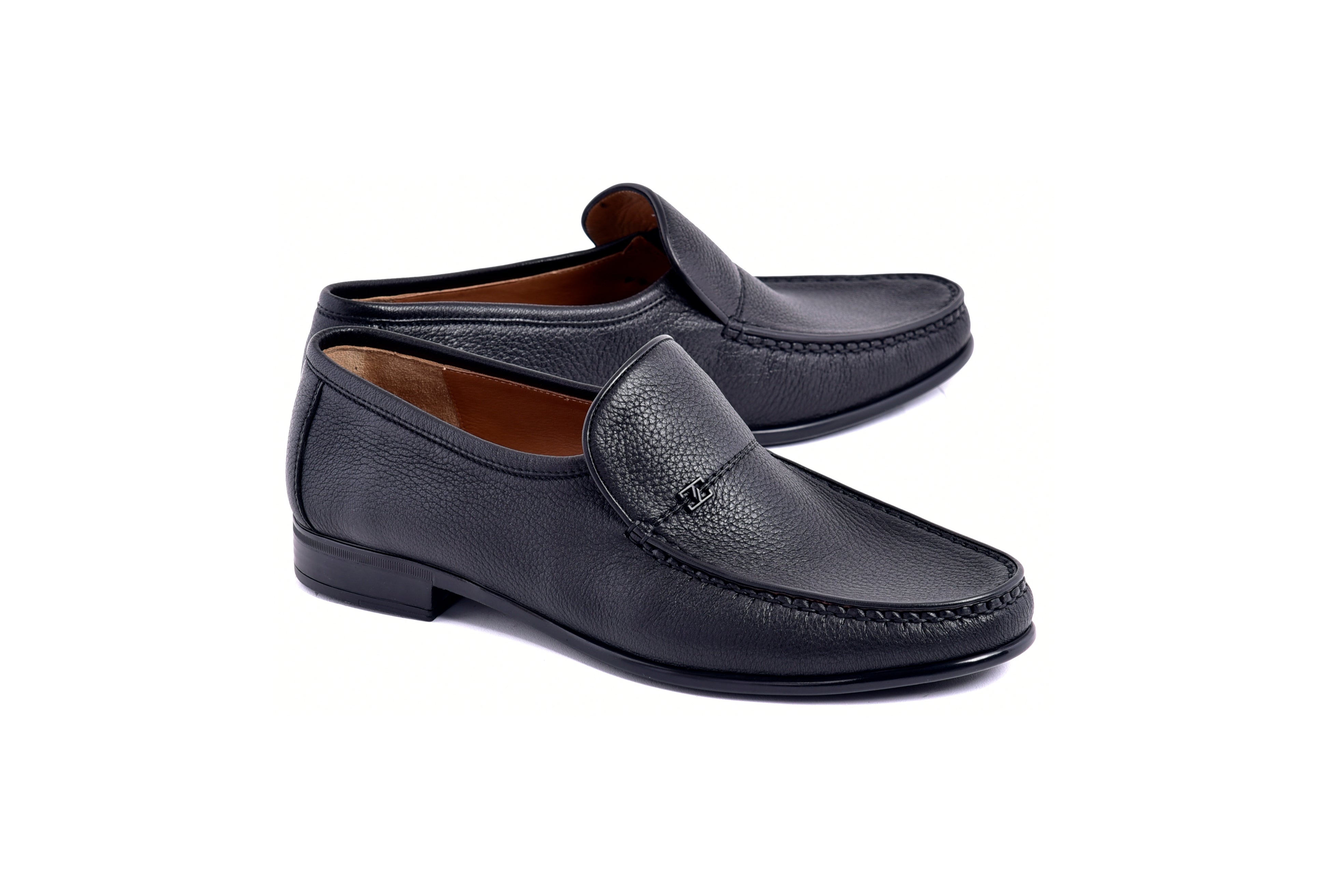 C00014-7806 Deer Skin Loafer- Black