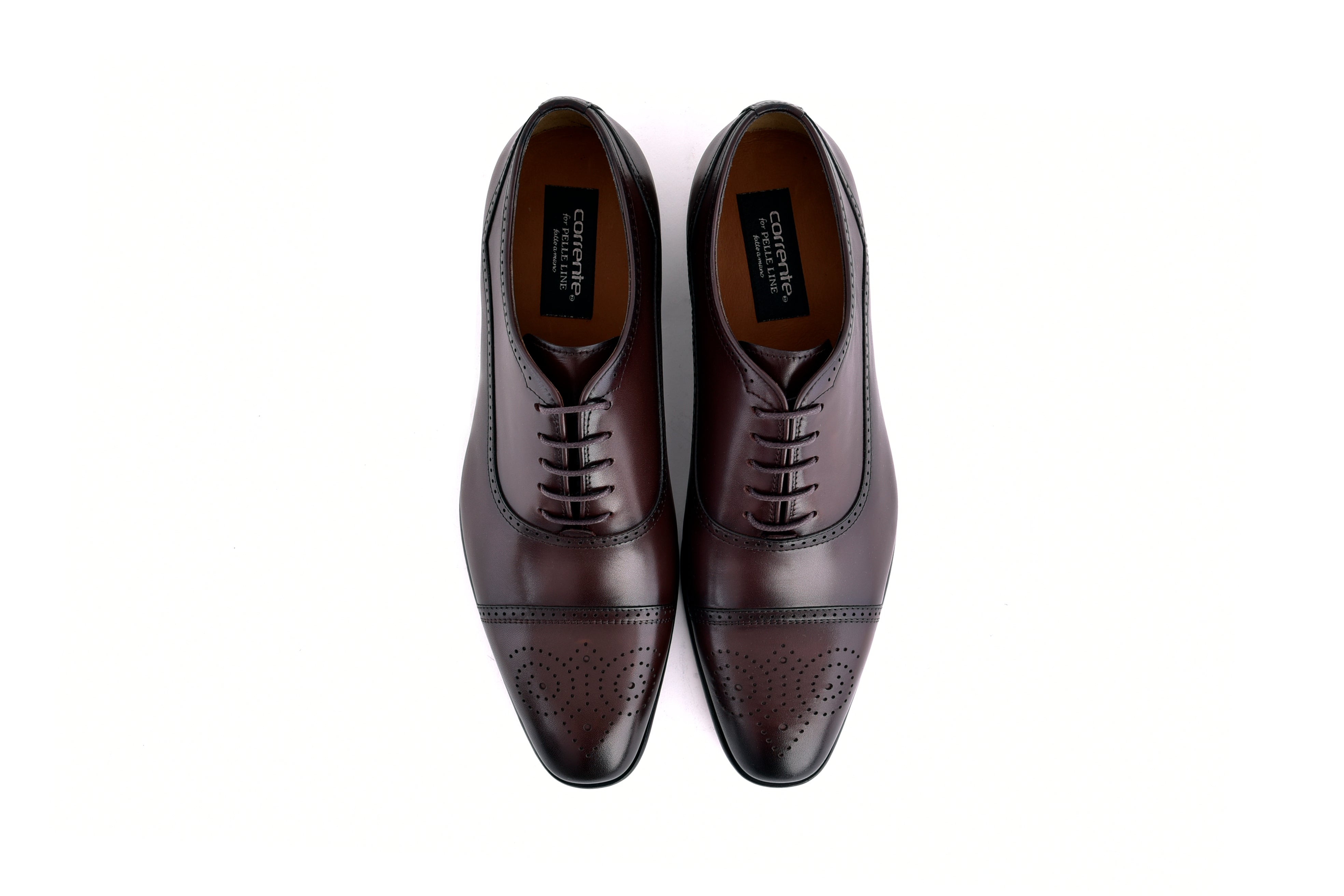 C0001105-7960 Perforated Cap toe lace up- Brown