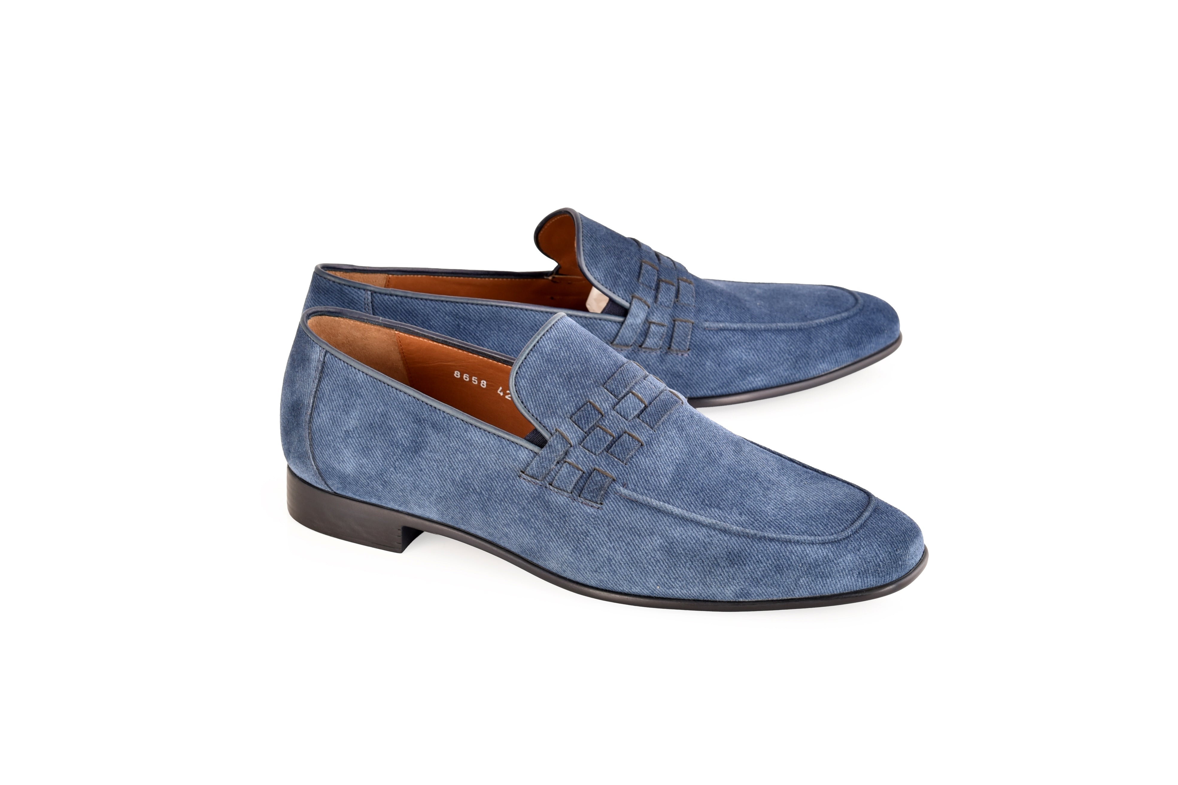 C0106- 8658 Denim Leather loafer-Blue