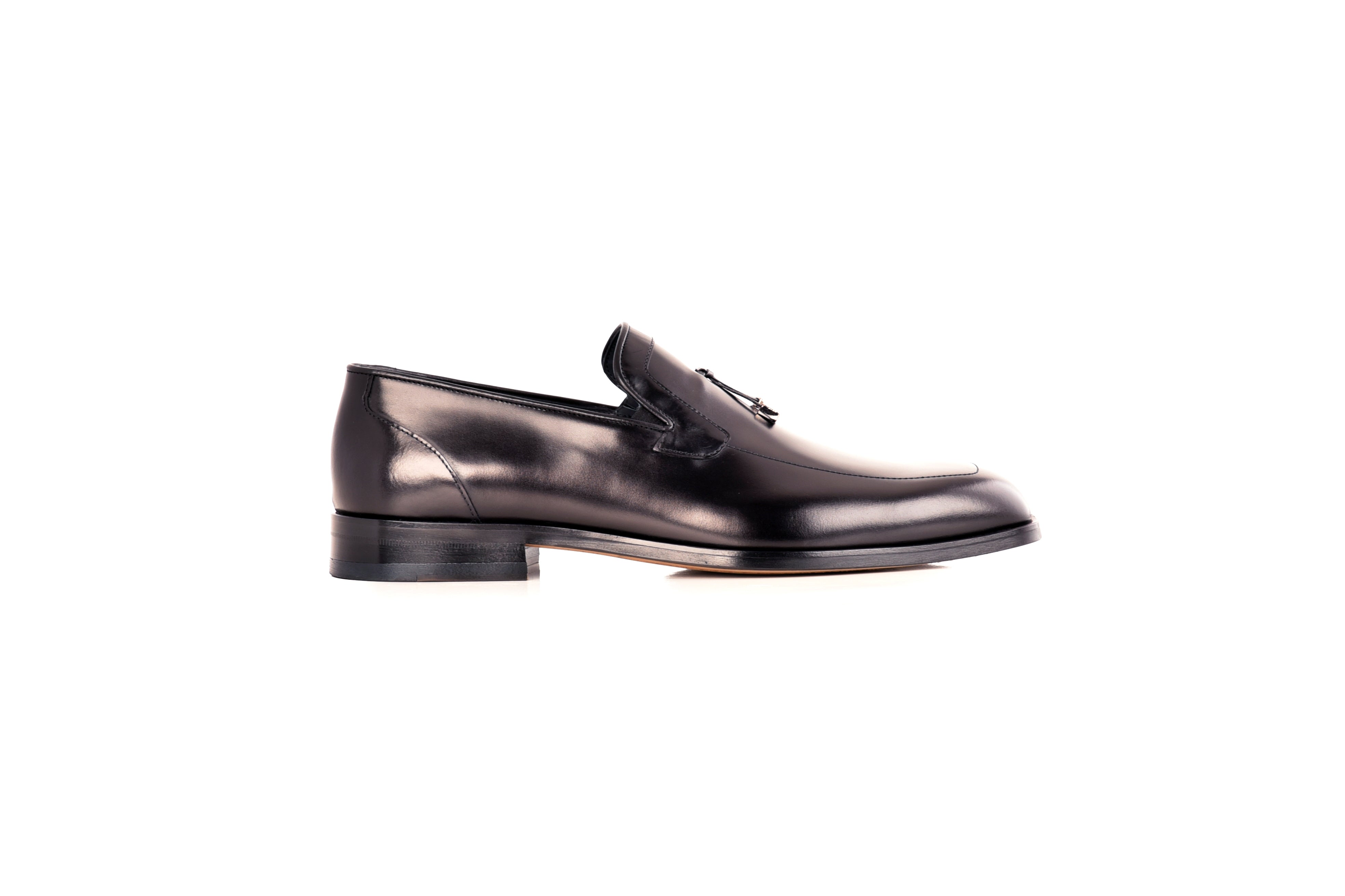 C0108- 8663 Lux Leather Tassel Loafer-Black