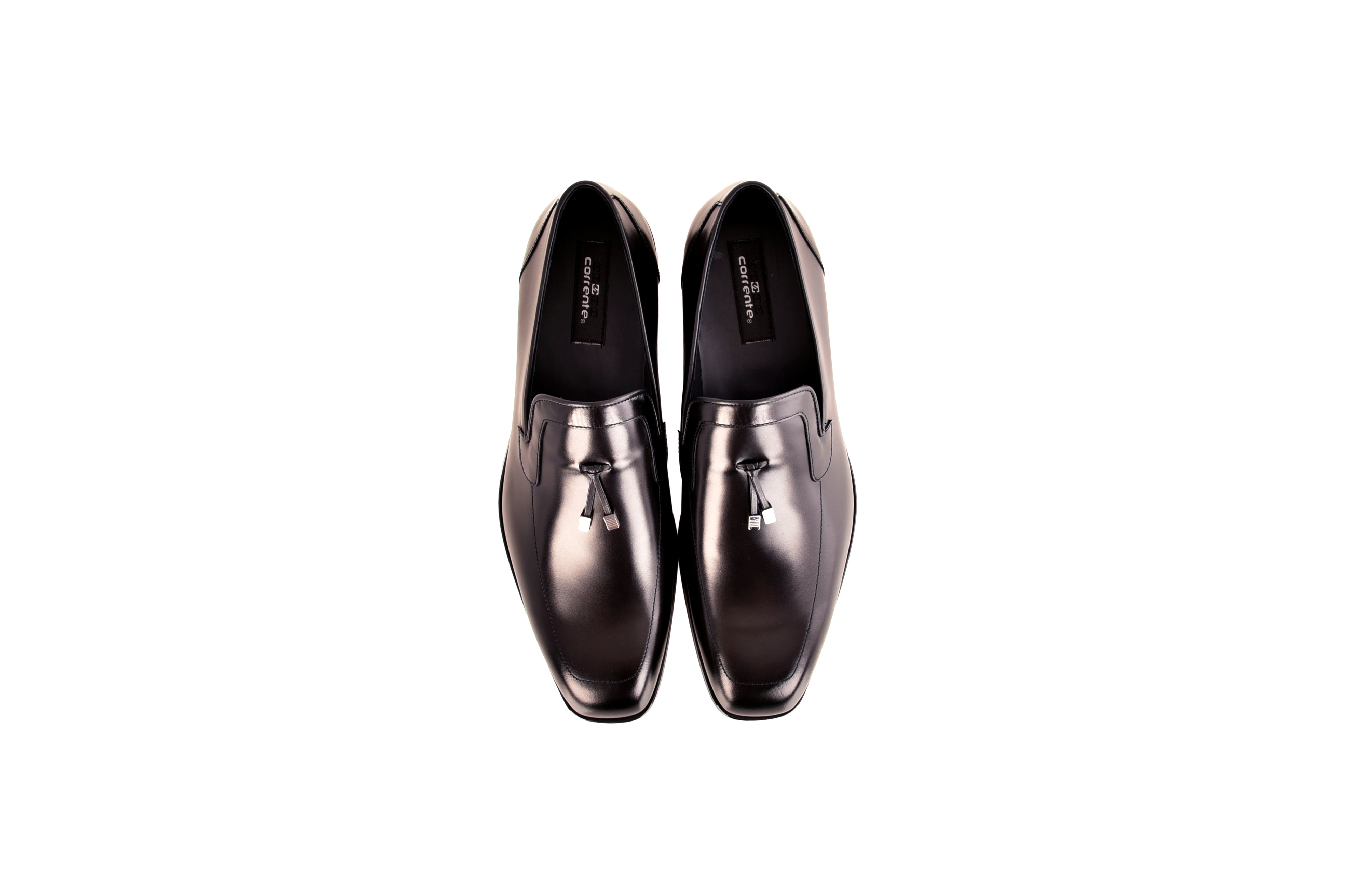 C0108- 8663 Lux Leather Tassel Loafer-Black