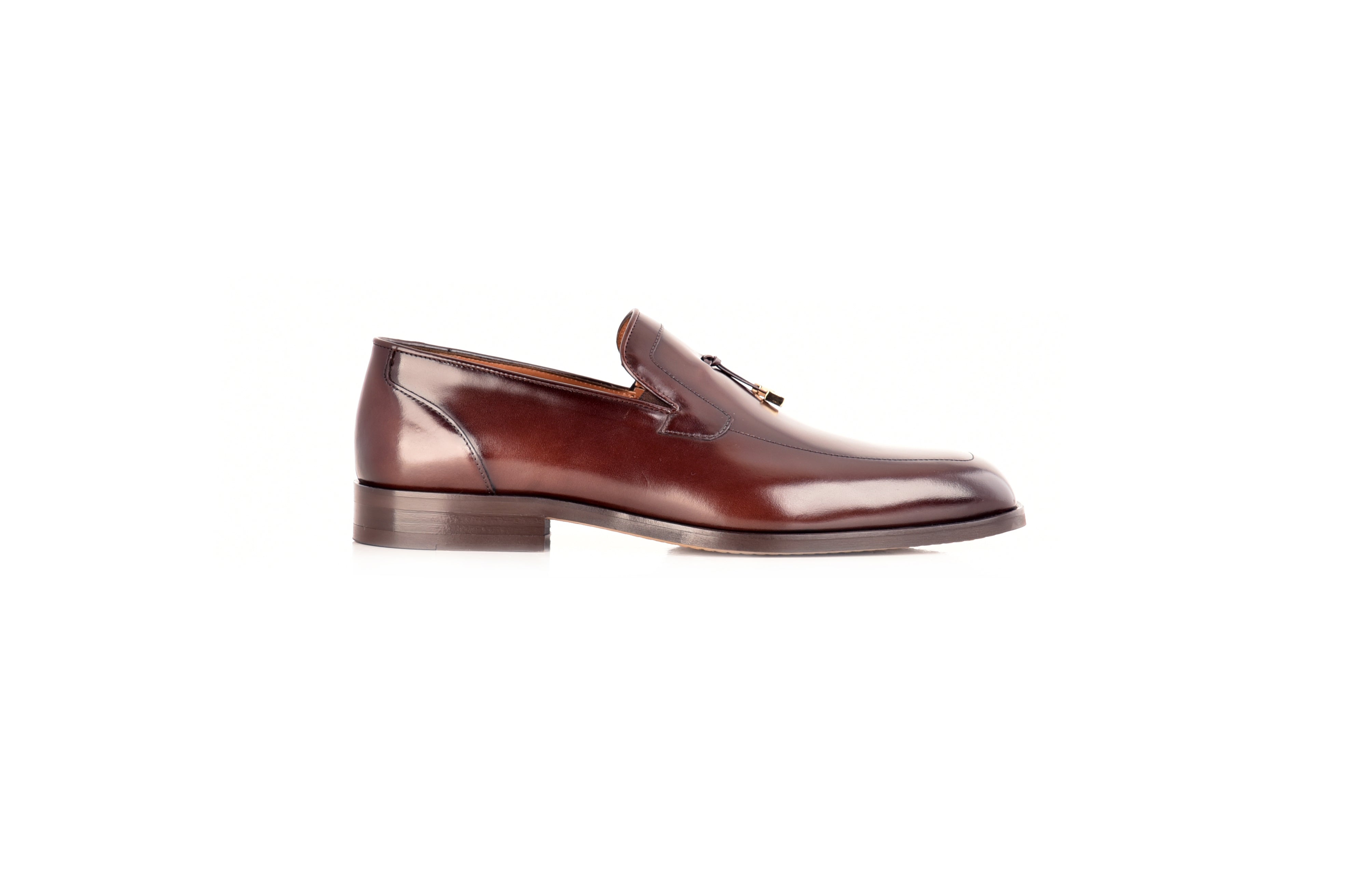 C0109- 8663 Lux Leather Tassel Loafer-Dark Brown