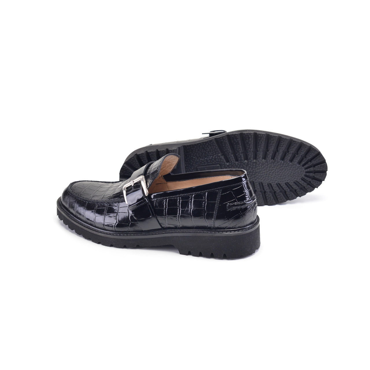 Pelle Line- Brody Croco print loafer - Black