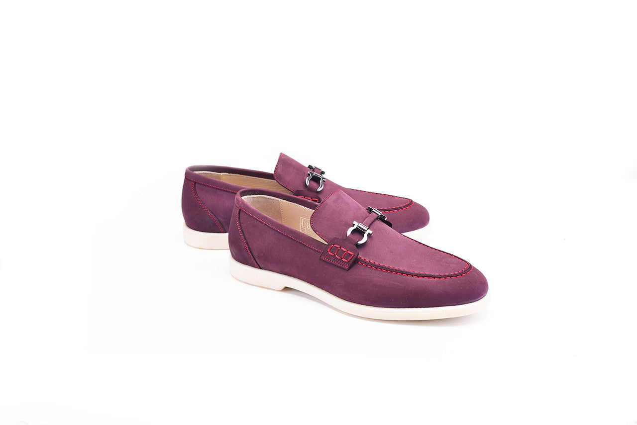 Pelle Line- Blake Casual Nunbak loafer- Burgundy