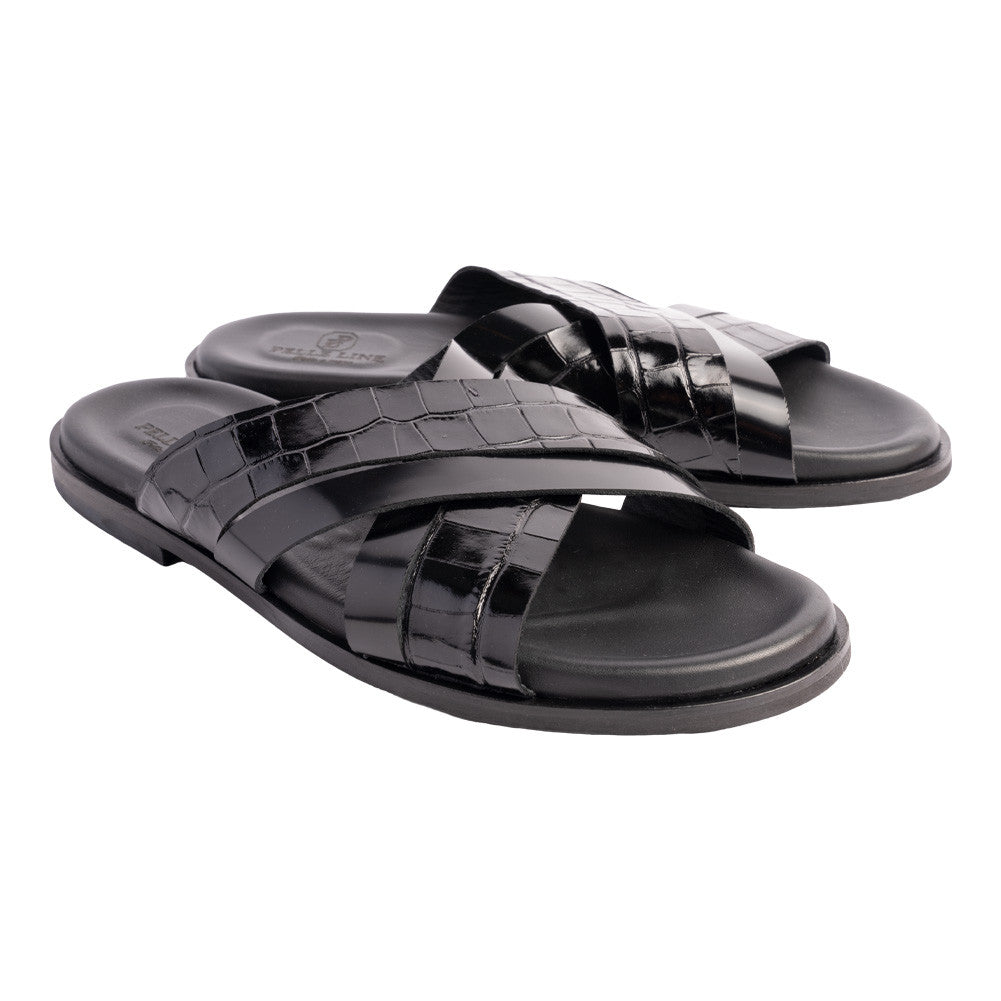 Pelle Line -Aruba Open toe sandal - Black