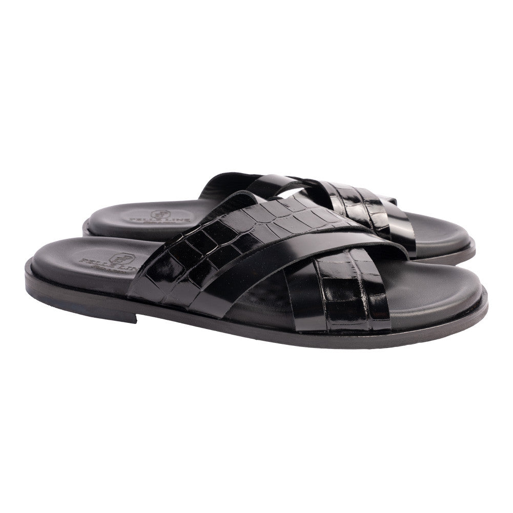 Pelle Line -Aruba Open toe sandal - Black