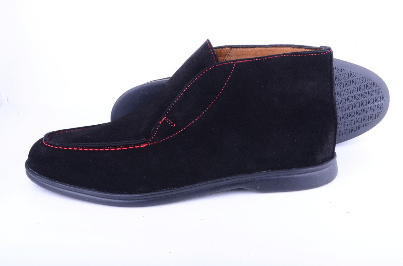 Pelle Line Spencer Suede half boot- Black
