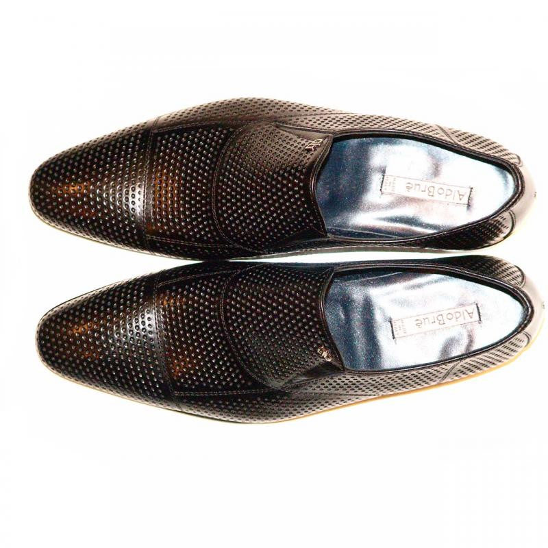 Aldo Brue 416 perforated cap Toe Loafer Black | PelleLine.com