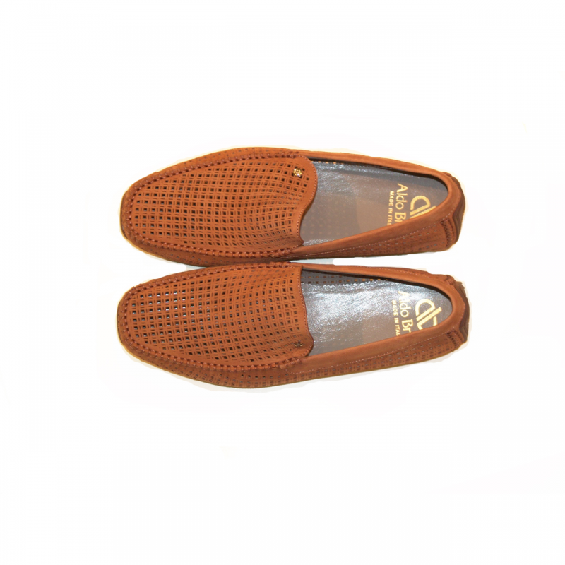 Aldo Brue Russo perforated Leather Rust | PelleLine.com display picture 2